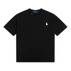 Pure Cotton Pony Logo Round Neck T-Shirt Men's Summer Polo Embroidered Casual T-Shirt Cross-Border Dropshipping European Size Pure Cotton T-Shirt