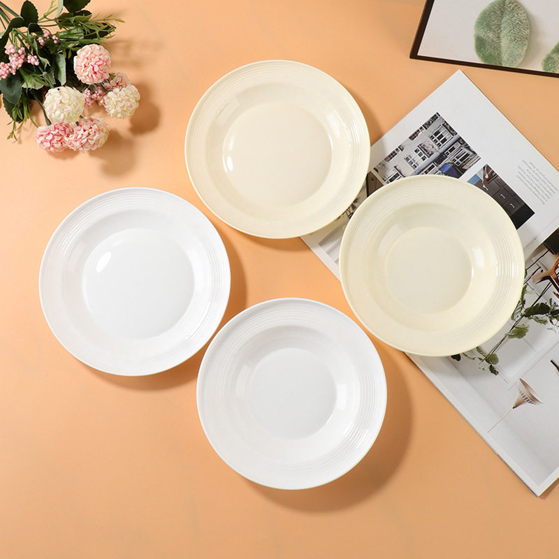 Cross-Border High-Looking Western Restaurant Plate Plastic Material Thickened High-End Fruit Salad Snack Plate Milk Tea Coffee Sweet