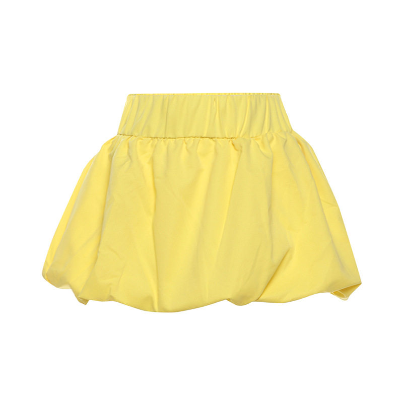 Summer Womens Bubble Skirt High Waist Solid Color Versatile Design Casual Wear for Parties or Outings Wholesale