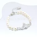 High version classic silver planet pearl bracelet