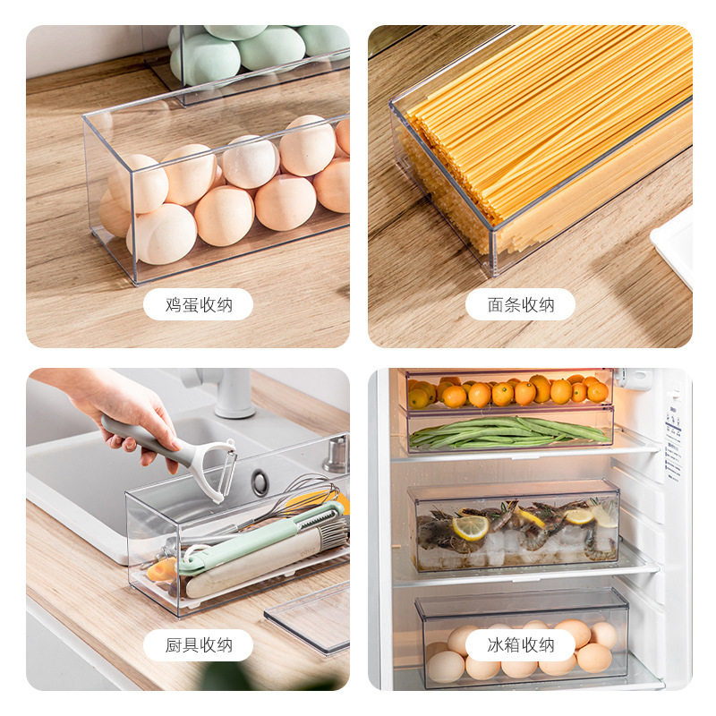 Long Refrigerator Storage Box Food Grade Pasta Storage Box Grains and Eggs Storage Sealed Can Cross-Border Wholesale