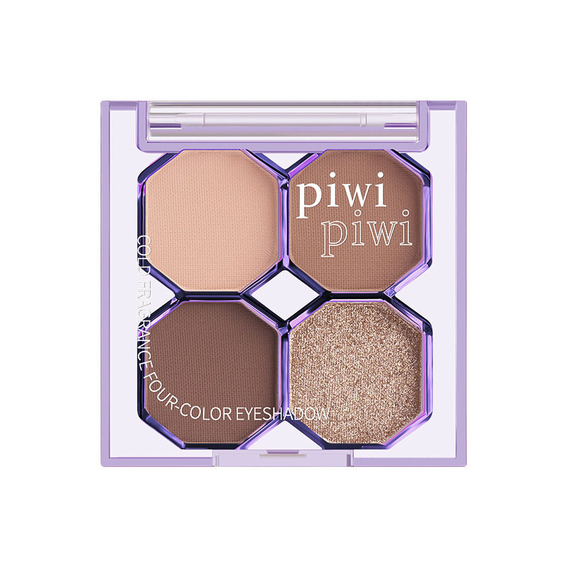 PIWI four-color eye shadow plate earth matte fine flash not easy to take off makeup color does not fly powder student affordable eye shadow