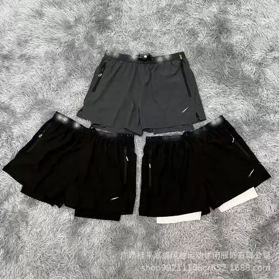 2025 New Summer Sports Fitness Running Shorts, Quick-Drying, Breathable, Loose-Fitting, Non-Restrictive, Two-Piece Marathon Shorts for Men