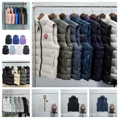 High-End Glossy Cotton Vest for Men, Autumn and Winter Style, Stand Collar, Thickened, Warm, Sleeveless Outerwear for Cross-Border Sale