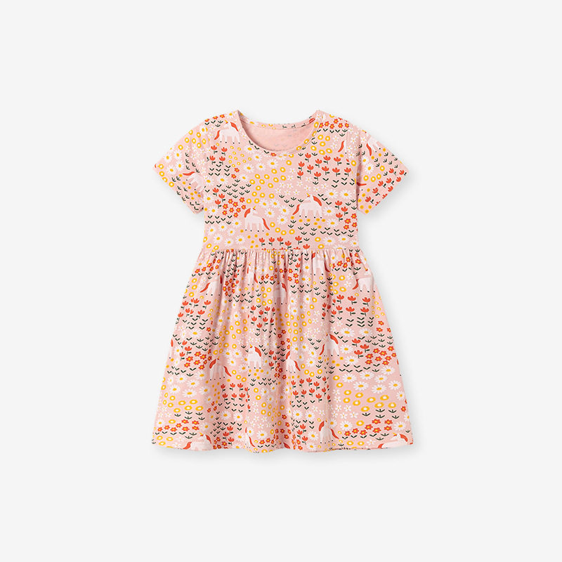 Kids' Summer Cute Dress, Girls' Style Floral Print Dress