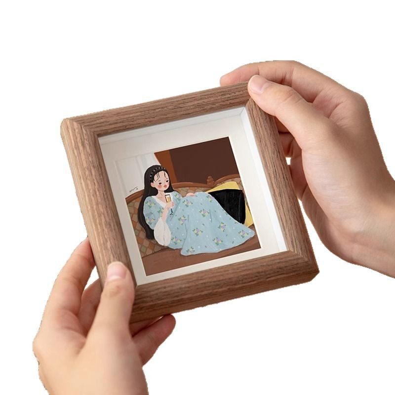 Creative Square Small Photo Frame Table Mini Hollow Picture Frame Gift Ornaments Couple Children Photo Wall Hanging Wall