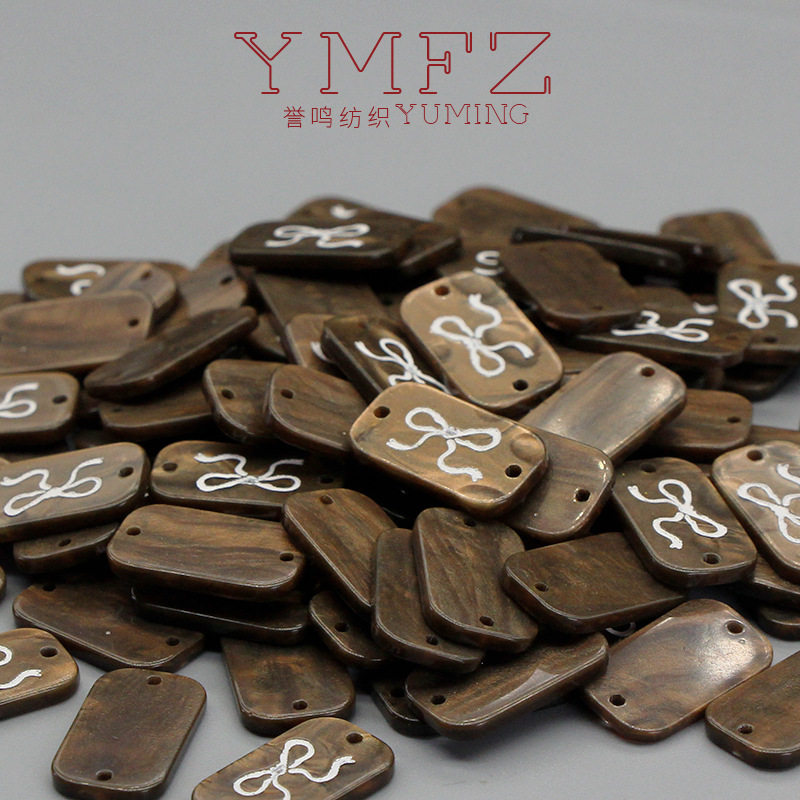 Resin Buttons Clothes Label Knitwear Hat Sweater Socks Sign Oval Imitation Shell Mother-of-Shell Button Accessories Accessories