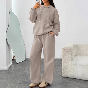 European and American Cross-Border New Women's Autumn Suits Casual Hooded Sweatshirts Sports Oversized Wide-Leg Pants Sports Suits in Stock
