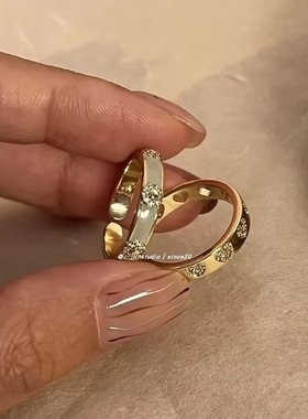 爱心开口戒指滴油温柔小众女