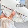 Ultra-Light Pure Titanium Frame, Cool Tea Color Oval Frame, Plain Myopia Glasses for Women, High-End Feel 86100 Danx Optical