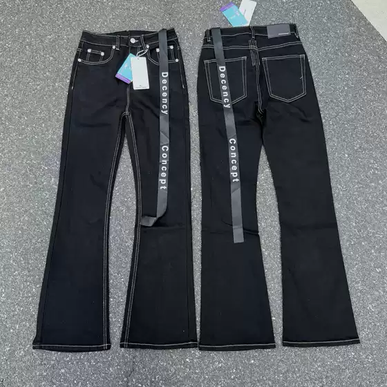 American-Style Trendy Brand Ro Style Basic Stretch Dc. Ribbon Loose Flared Jeans Long Pants for Men Versatile Street Style