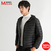 90 velvet men's hooded down jacket light short large size light foreign style white duck down jacket Pinghu down jacket wholesale