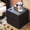 New Solid Wood Bedside Table Modern Simple Light Luxury Small Bedroom Home Leather Storage Bedside Table Retro Style