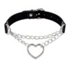 Cross-border Harajuku Heart-shaped Chain Collar Necklace Fashion Trend Leather Love Neck Chain Neck Chain Clavicle Chain