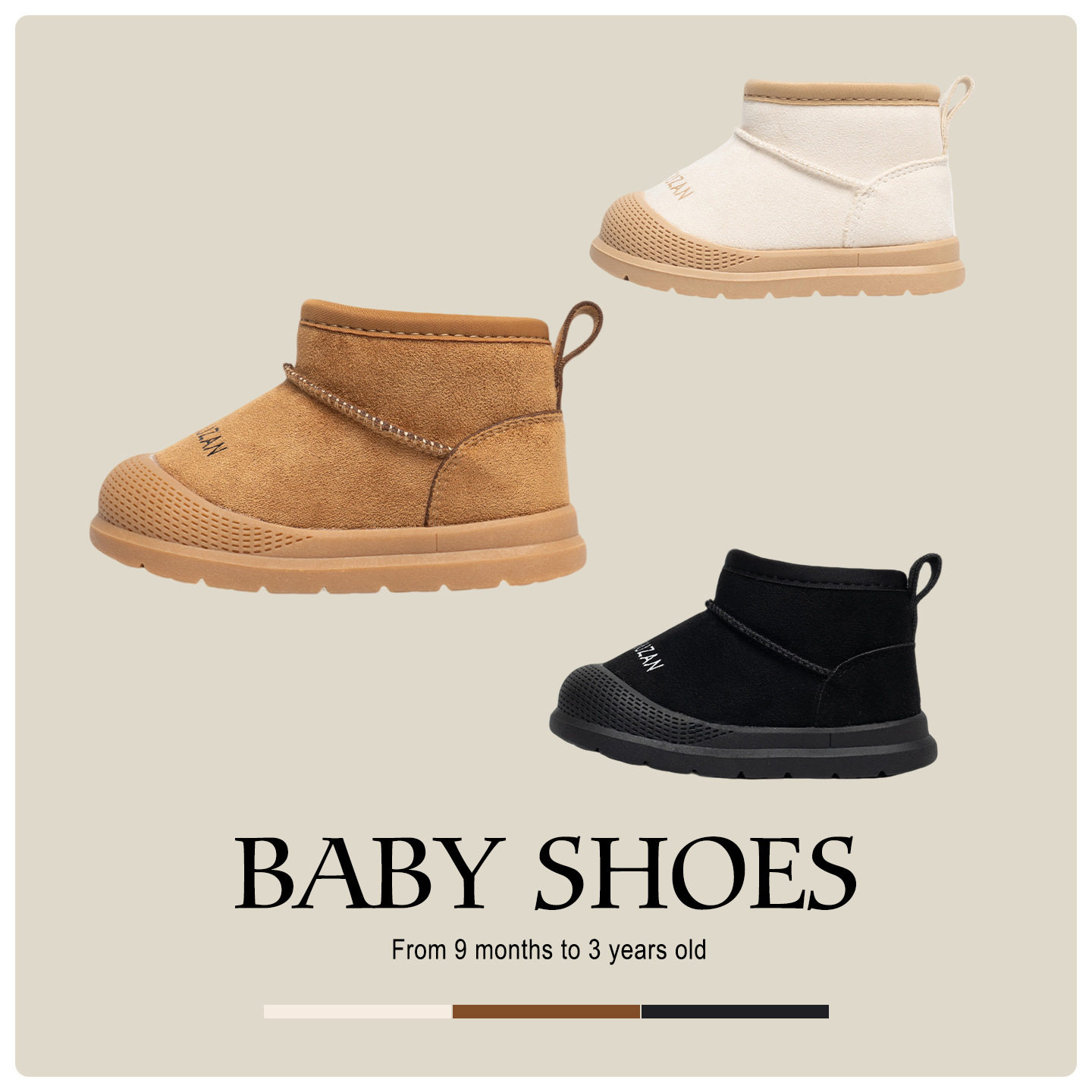 Men's and Women's Baby Snow Boots Soft-Soled Baby Toddler Shoes Winter New Velvet Short Boots Girls' Shoes to Keep Children Warm