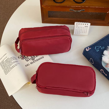Japanese Simple Stereo Satchel Pencil Bag Large Capacity Nylon Multi-Functional Storage Bag Stationery Box Stationery Bag Pencil Case