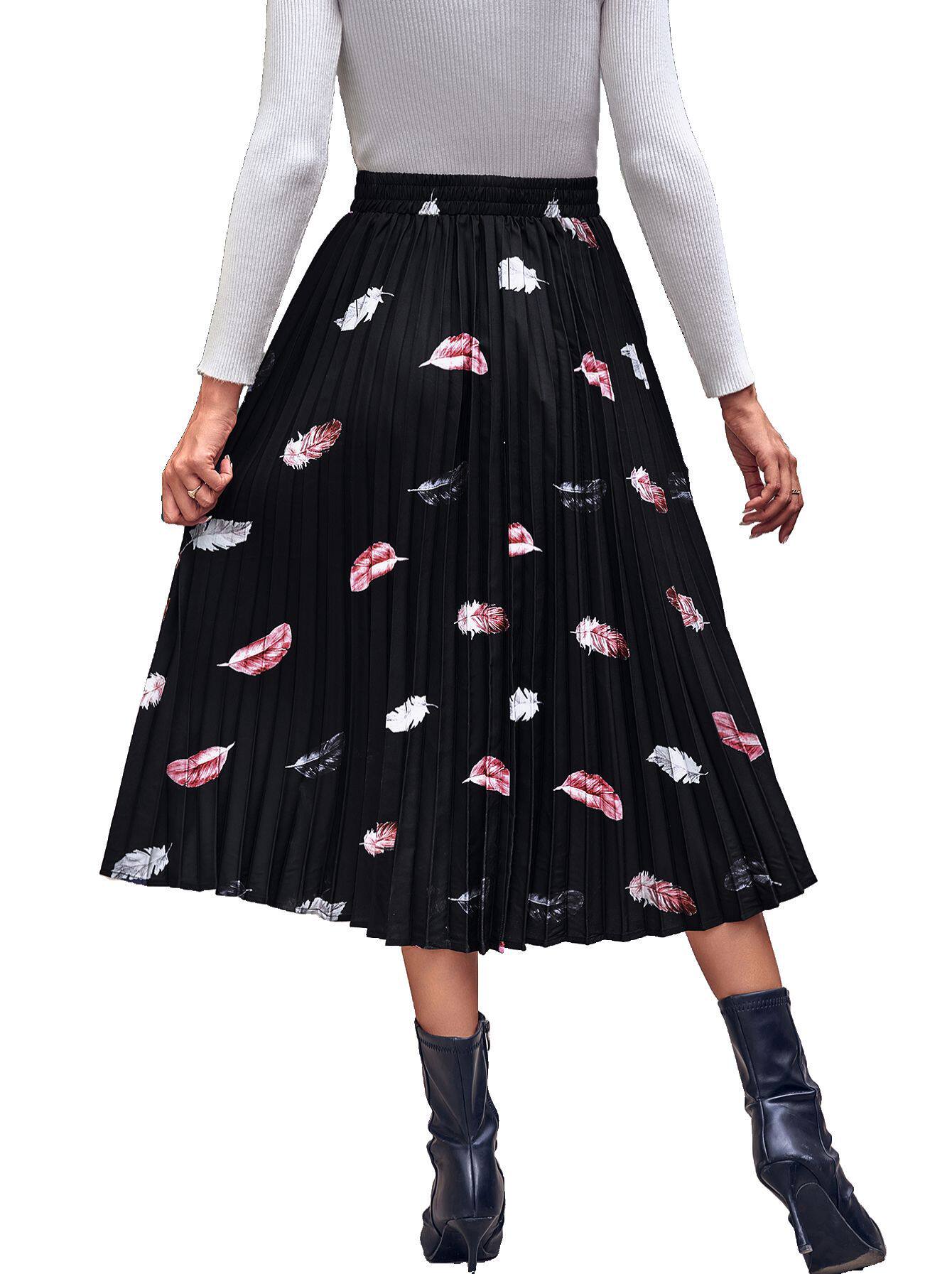Chiffon Midi Skirt Elegant Floral Print Lightweight Fabric Comfortable Fit Perfect for Spring and Summer Wholesale