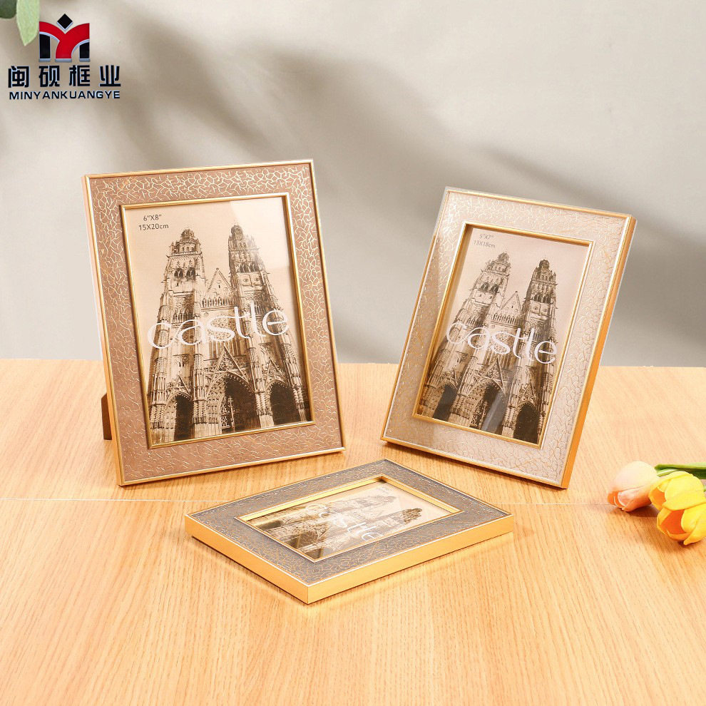 Photo Frame with a Light Luxury and High-End Feel, Chinese-Style Display Frame, 6-Inch, 7-Inch, 8inch 10inch A4, Rounded Corners, Plastic Empty Frame, Solid Wood