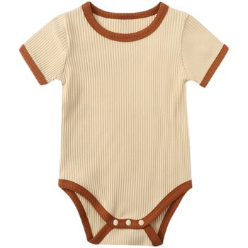 Cross-border New Baby Short-sleeved Climbing Suit Summer Baby Triangle Hats Pit Solid Color Bag Fat Clothes Summer Baby Clothes