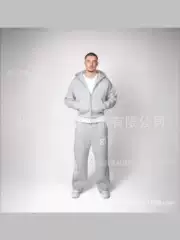 2025 European and American Cross-Border New Style 3D Printed Men's Hooded Sweatshirt Set Casual Sports Loose Two-Piece Set