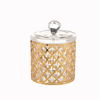 Golden Sealed Jar Household Food Grade Acrylic Diamond Storage Jar Kitchen Grain Storage Sealed Box