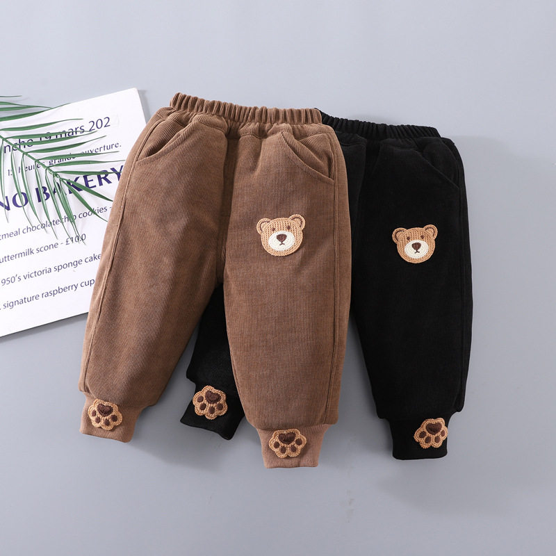 Boys and girls trousers winter thickened outer wear