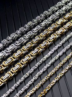 钢钛帝王链手工编织古巴链饰品