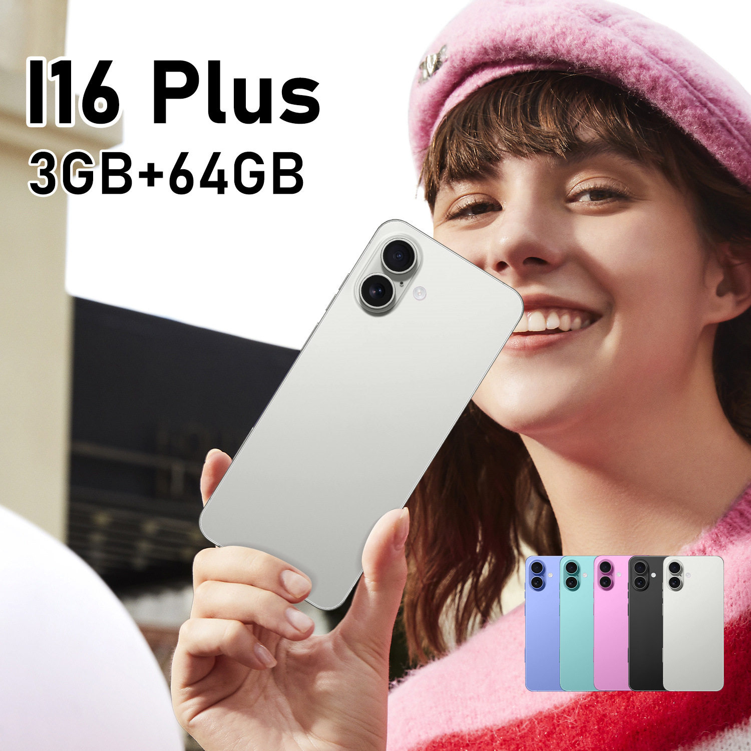 I16 Plus跨境手机3+64G真4G智能手机7.3incell外贸安卓手机厂家批