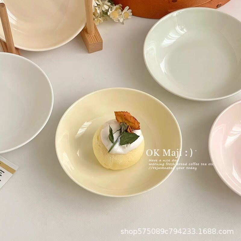 Ins Style Dinner Plate Cake Plate Exquisite Household small size 5-inch Plate Afternoon Tea Dessert Plate Ceramic Small Plate
