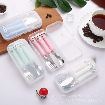 304 Food Grade Kidsren's Portable Tableware Set Owl 304 Knife, Spoon and Fork Set Baby Food Supplement Kidsren's Spoon and Fork