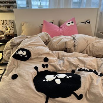 ins super soft towel embroidery washed cotton four-piece set non-soft bag return student dormitory three-piece set skin-friendly comfortable 4-piece set