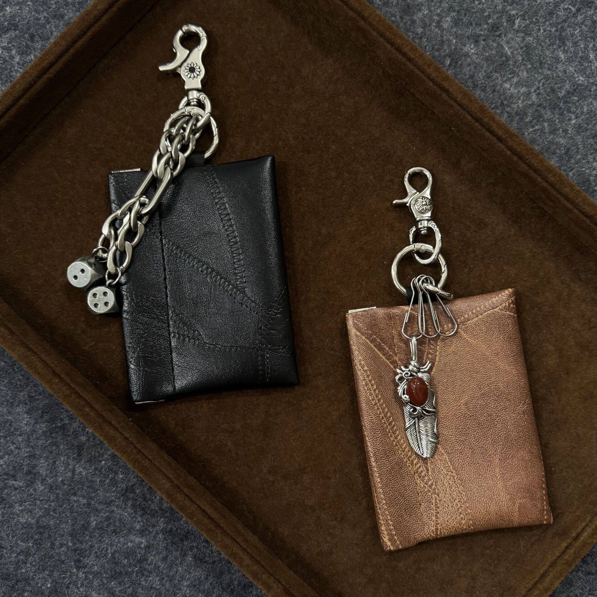 Ainwos Headphone Bag Retro Trendy Street Pendant Cross-Border Creative Coin Purse Keychain Id Card Holder