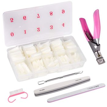 Nail Art Tools Set Boxed French Natural Color False Nail Brush Fuse Strip Sand Strip Cut Off Small Steel Push Brush