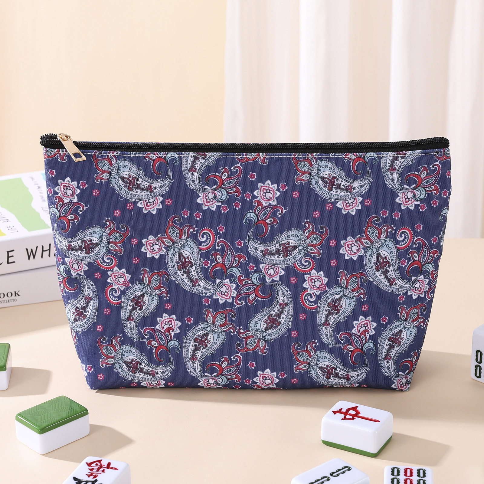 Amazon's Cross-Border Popular Cashew Mahjong Bag Portable Hand-Held Cosmetic Bag Multi-Functional Portable Travel Toiletry Bag