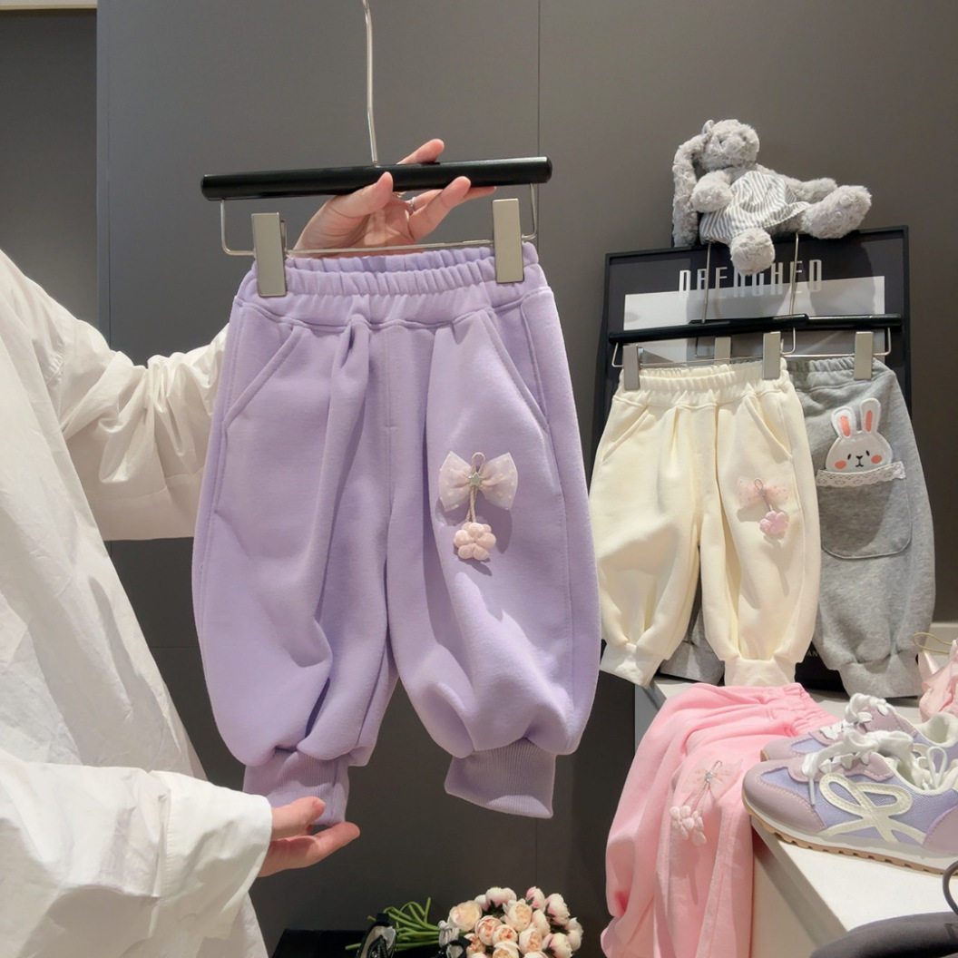 Baby Girl Sports Pants, New Spring Style, Versatile Casual Trousers for Big Girls, Infant Outerwear Long Pants