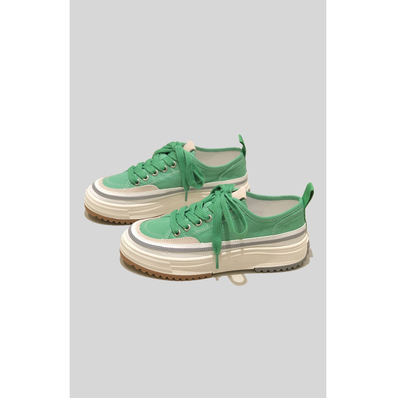 Small minority Shoes ulzzang Low Help Canvas Shoe Female Hundred Take Lace Shoe Net Red Trifle End Biscuit Shoe  小众鞋子ulzzang低帮帆布鞋女百搭系带板鞋网红松糕底饼干鞋 Small minority Shoes ulzzang Low Help Canvas Shoe Female Hundred Take Lace Shoe Net Red Trifle End Biscuit Shoe 