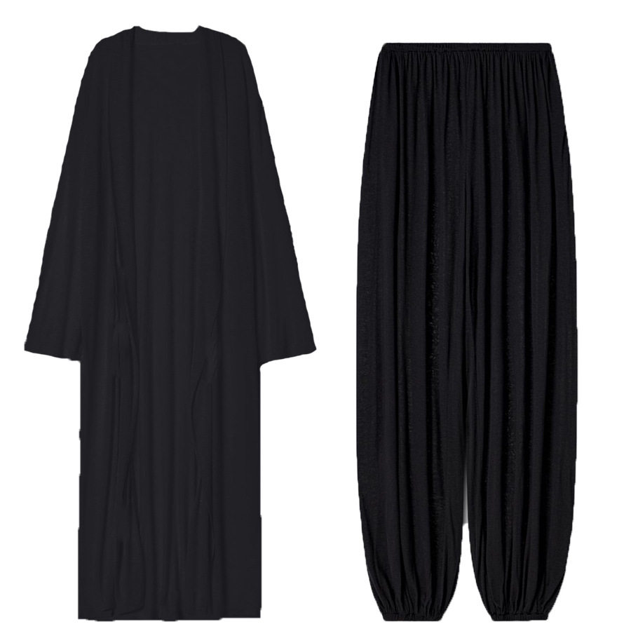 Chic Oversized Sheer Cardigan and Mini Skirt Set Relaxed Fit Long Pants Casual Style Perfect for Spring and Summer