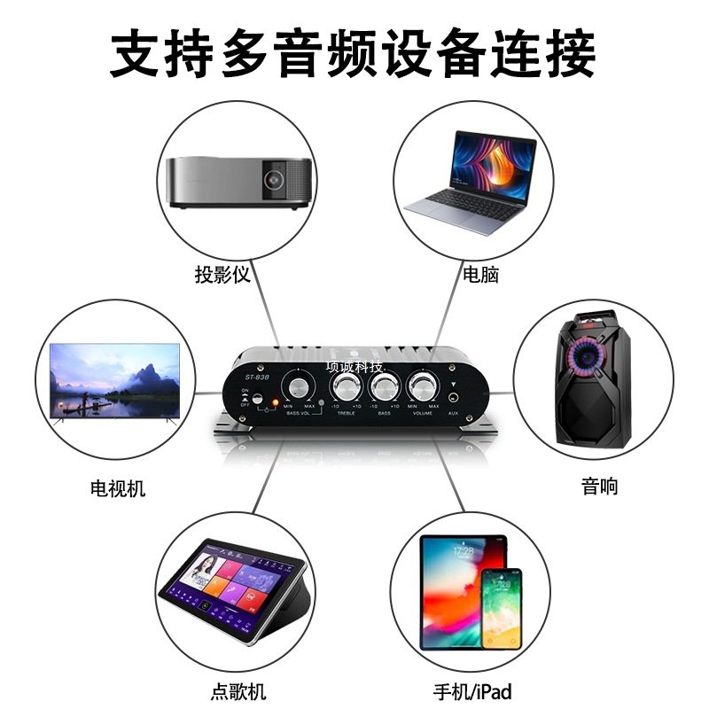Mini Mini Small Home Car 12V Computer Amplifier 2.1 Channel Hifi Stereo High Fidelity Amplifier