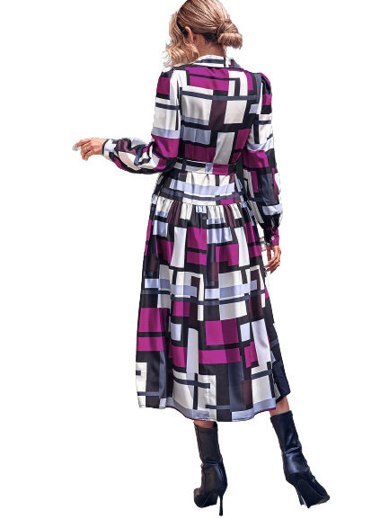 Elegant Long Sleeve Dress Chic Design Comfortable Fabric Versatile Style Perfect for Parties or Formal Events