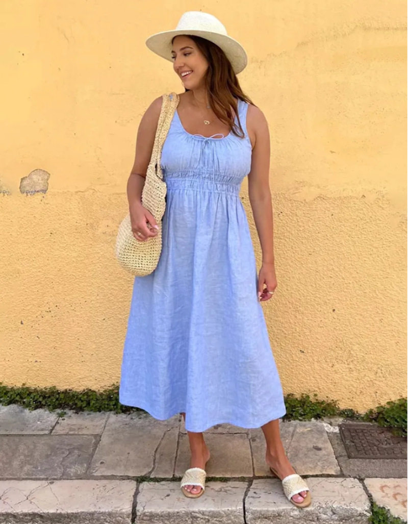 Summer Womens Solid Color Strapless Dress Elegant Design Comfortable Fabric Versatile Style Perfect for Casual