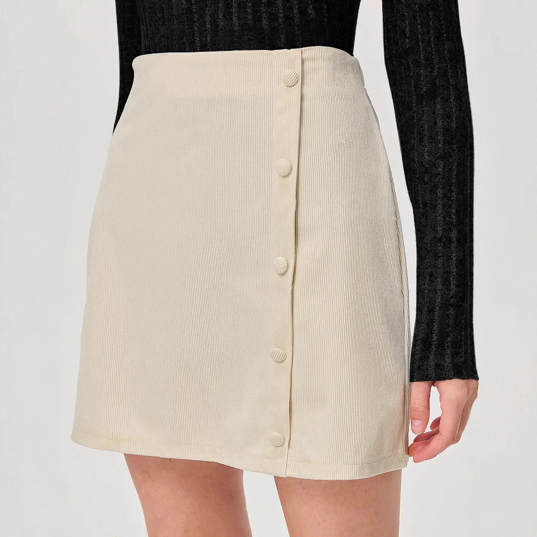 Corduroy Midi Skirt Elegant Design High Quality Fabric Versatile Style Perfect for Casual and Formal Occasions