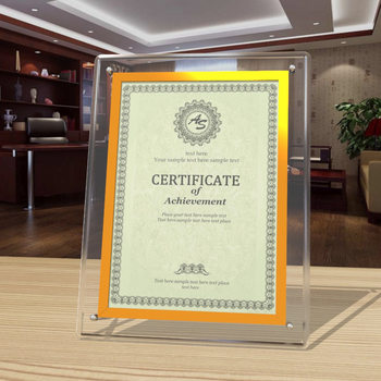 Certificate frame wall a4 acrylic 7 inch 8 inch photo frame honor authorization letter photo frame mounted protection frame