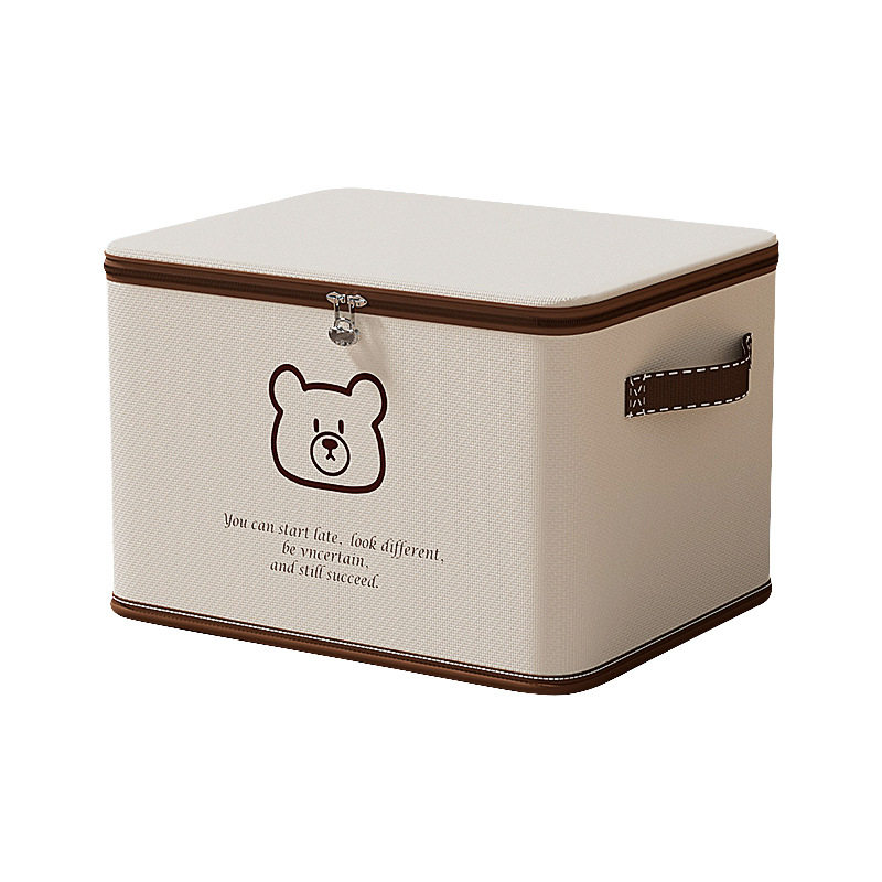 Jz Little Bear Dustproof and Moisture-Proof Foldable Storage Box for Home Use, Clothes Organizing Magic Tool, Wardrobe Quilt Seasonal Storage Basket