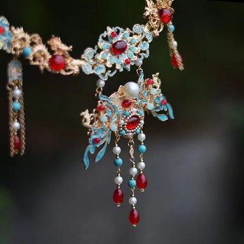 Burned Blue Wreath Lo Han Clothing Accessories Antique Burned Blue Gorgeous Large Collar Antique Collar Autumn Winter Collar