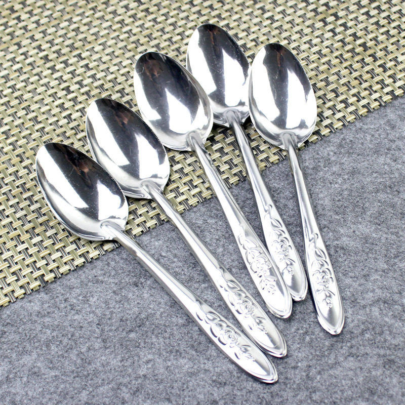 Wholesale stainless steel spoon commercial disposable watermelon spoon take-out spoon iron spoon net red watermelon dessert spoon
