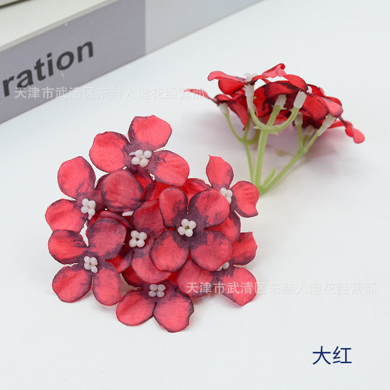 9叉油画绣球仿真花小花DIY手作素材绣球花朵婚庆新娘头饰发饰配花