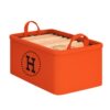 Hermès Orange Storage Basket Cotton and Linen Eva Thickeneded Foldableing Wardrobe Storage Basket Clothes Socks Sundry Storage Box