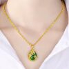 2025 Douyin New Sand Gold Pendant Women's Clavicle Necklace Peacock Water Drop Fortune Transfer Fashion Versatile Necklace