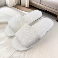 New Cross-Border Foreign Trade Furry Slippers, Lamb Wool Cloud Velvet Home Slippers, Thick-Soled Wedding Slippers, Plush Slippers