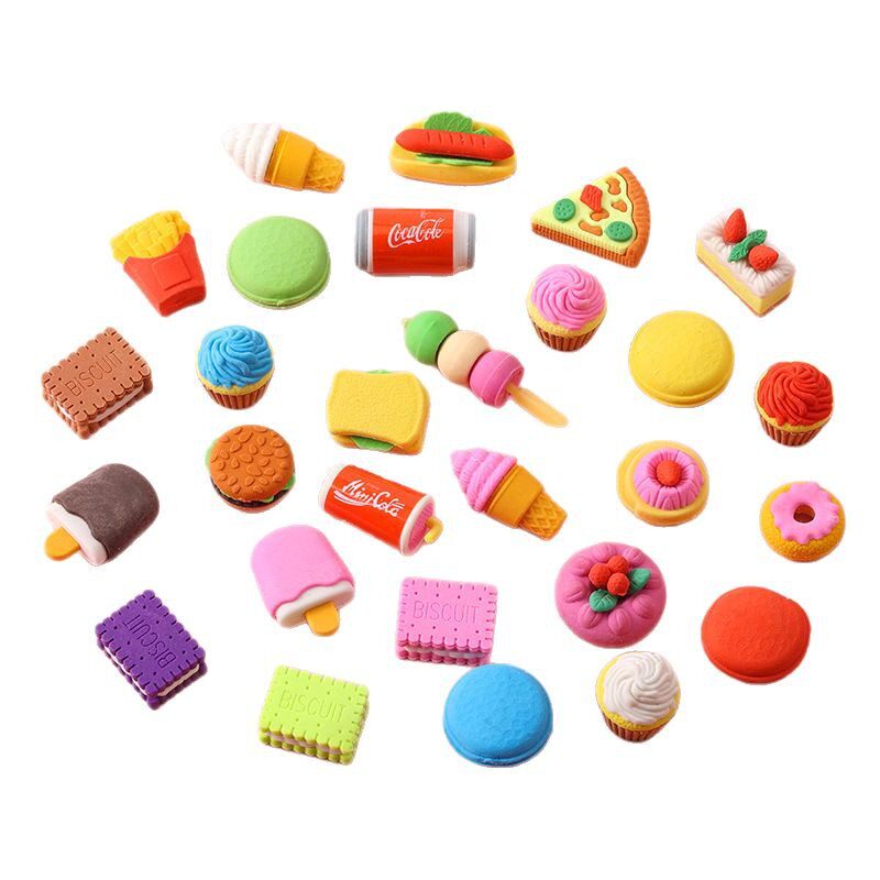 Creative Children's Detachable Food Erasers Stationery Dessert Cake Erasers Children's Day Gifts Prizes Christmas
